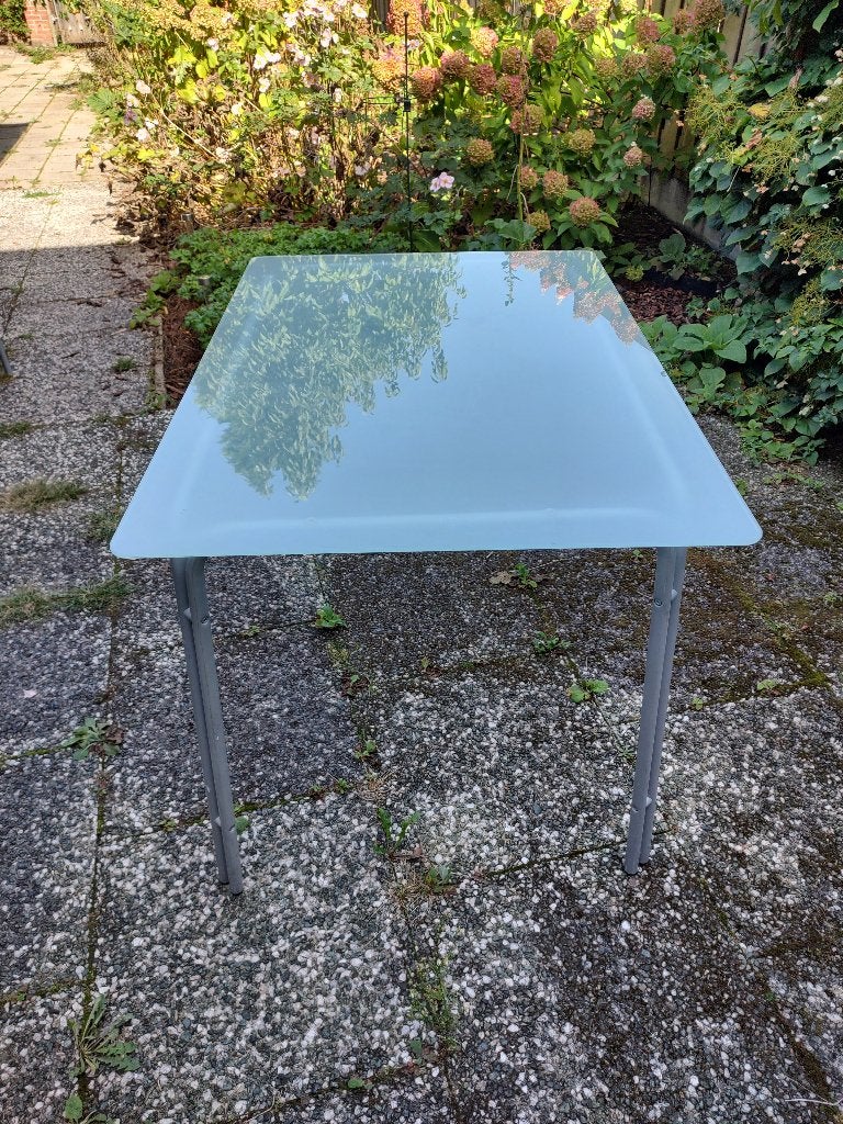 Aluminium tafel met afneembare glasplaat, Ophalen, Gebruikt, Aluminium, Inklapbaar