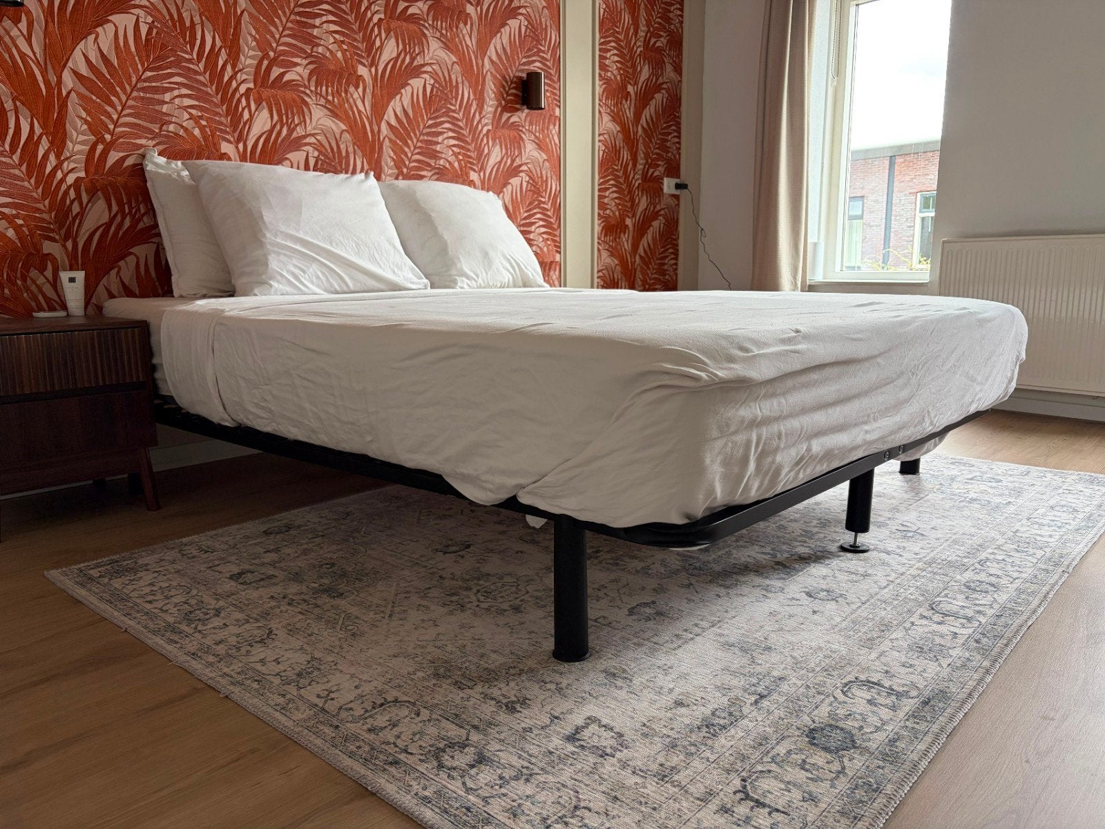 Logeerbed 160x200 met Emma Matras en lattenbodem, Gebruikt, Tweepersoons, Ophalen of Verzenden, 200 cm