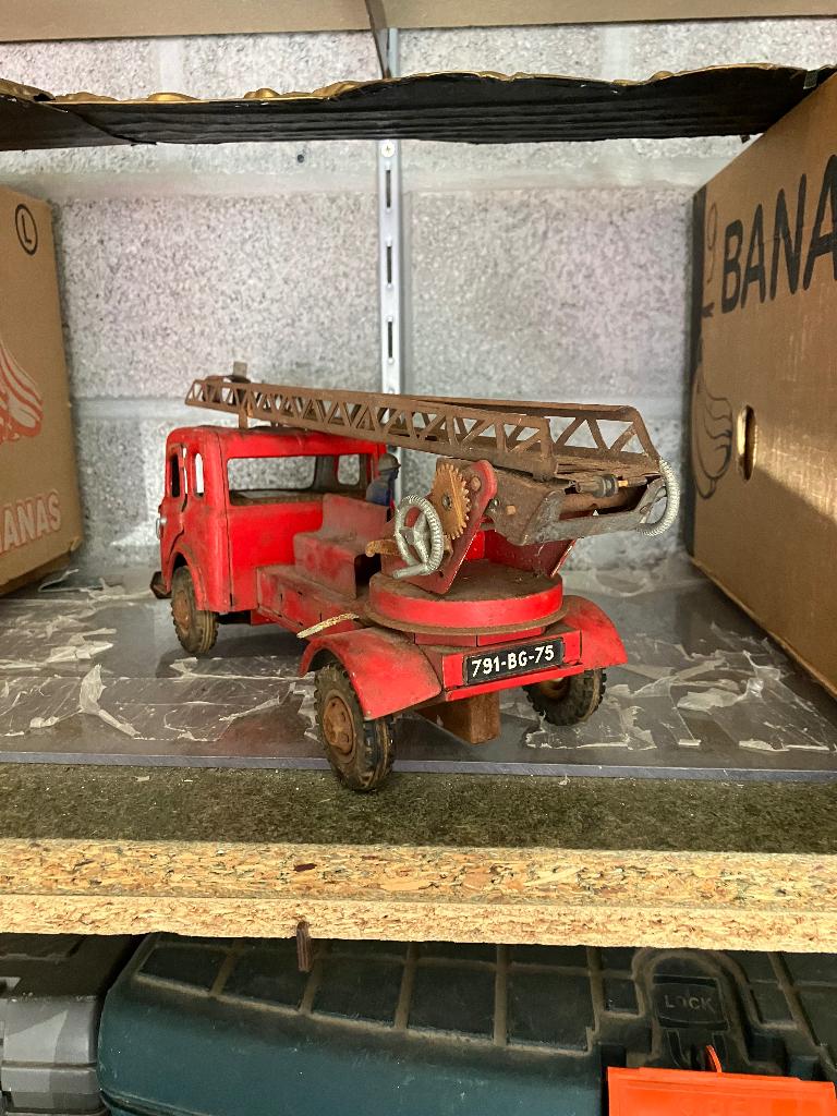 Oude blikken brandweerwagen, Antiek en Kunst, Ophalen of Verzenden