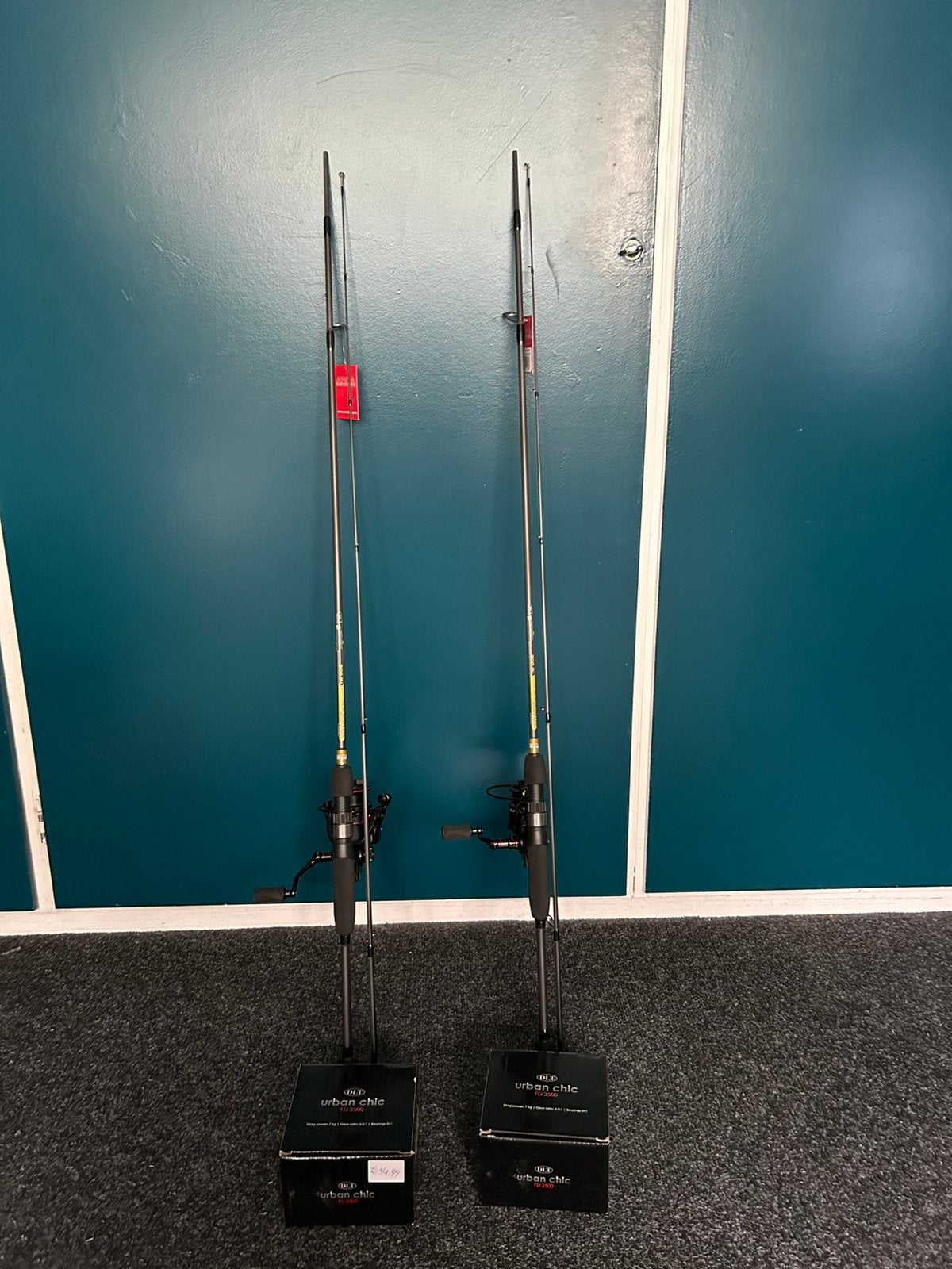 2x Complete Roofvis set 2 meter 0-25 gram incl lijn, Nieuw, S, H, Complete set