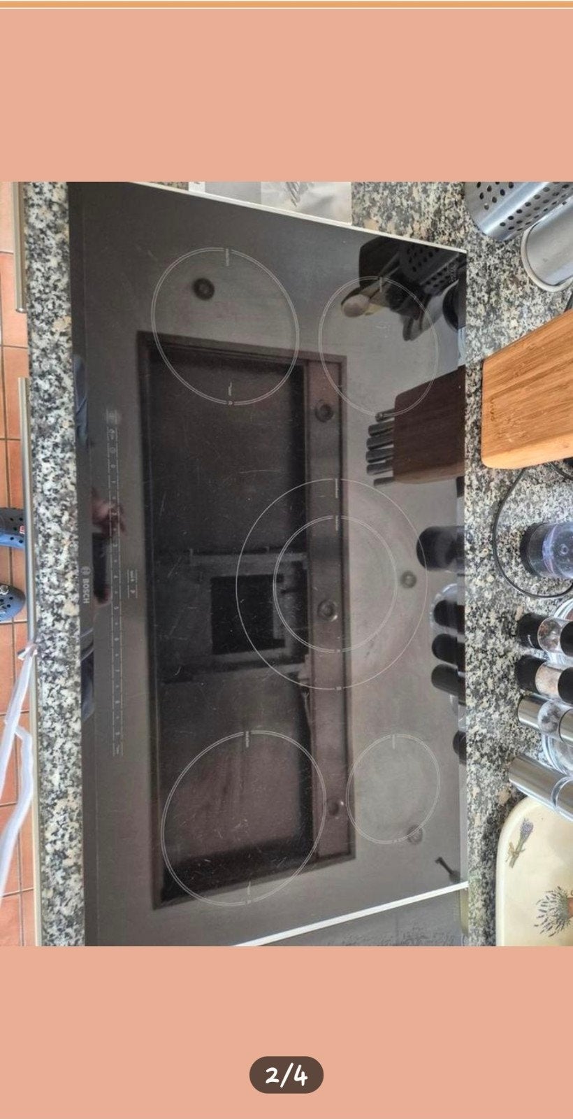 Inductie Bosch 5 kookzones, Ophalen, Inbouw, Gas, 5 kookzones of meer