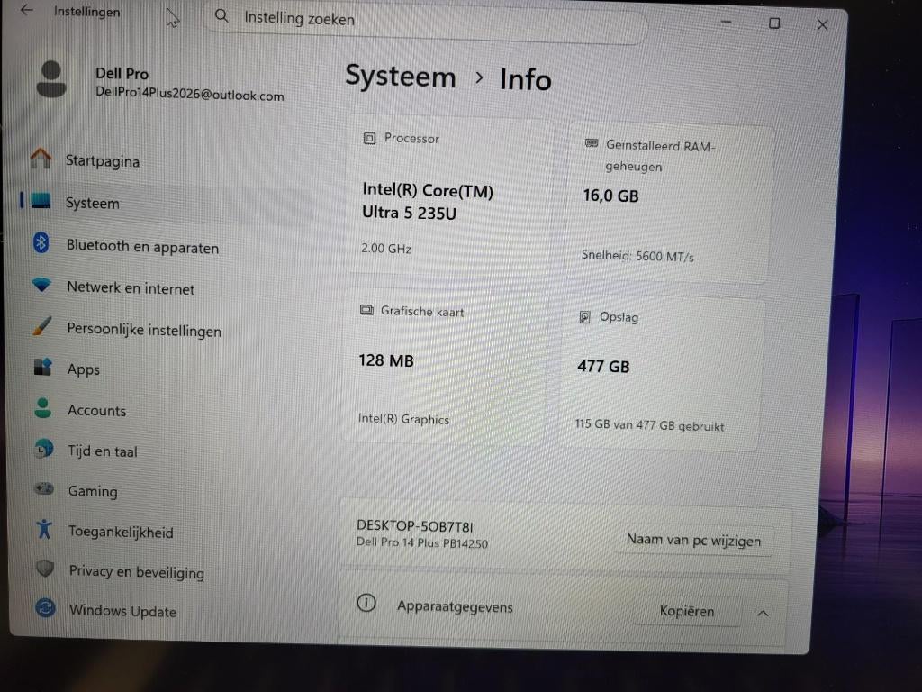 Dell Pro 14 Plus, Computers en Software, Windows Laptops, Qwerty, Nieuw, Dell, SSD