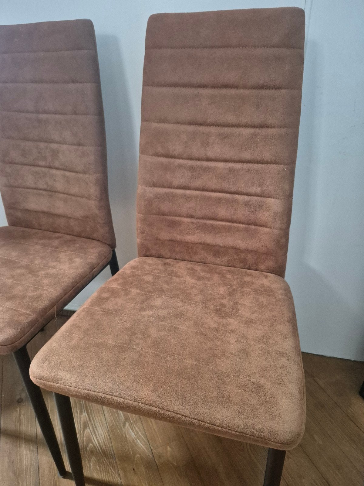 4 Cognac Eetkamerstoelen, Ophalen, Gebruikt, Bruin, Modern