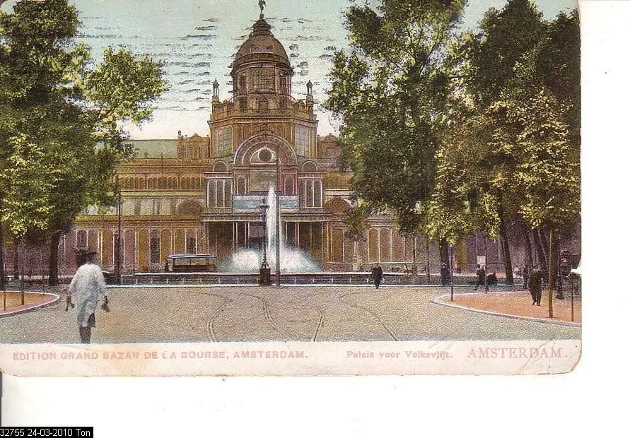 Ansichtkaart 	Amsterdam	Paleis voor Volksvlijt, Verzenden, Voor 1920, Gelopen, Noord-Holland
