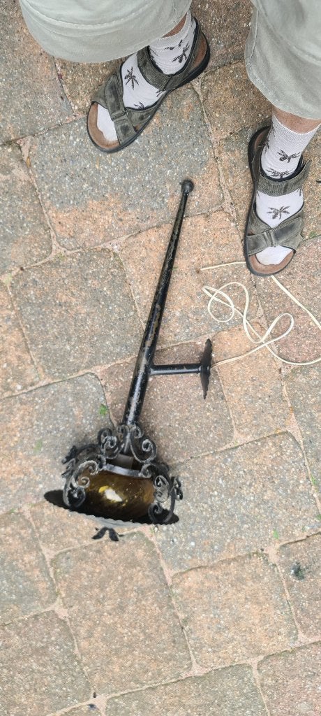 vintage buitenlamp, Tuin en Terras, Ophalen, Gebruikt, Wandlamp, Netvoeding