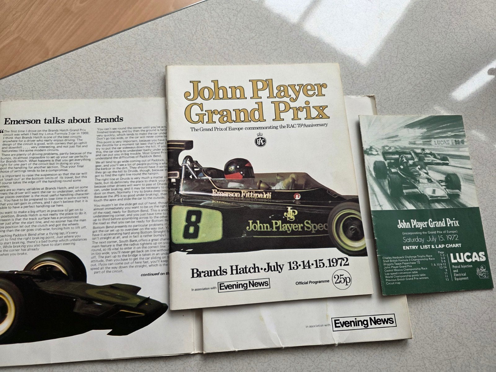 1972 John Player British Grand Prix Programme RAC 75th Anniv, Ophalen of Verzenden, Zo goed als nieuw