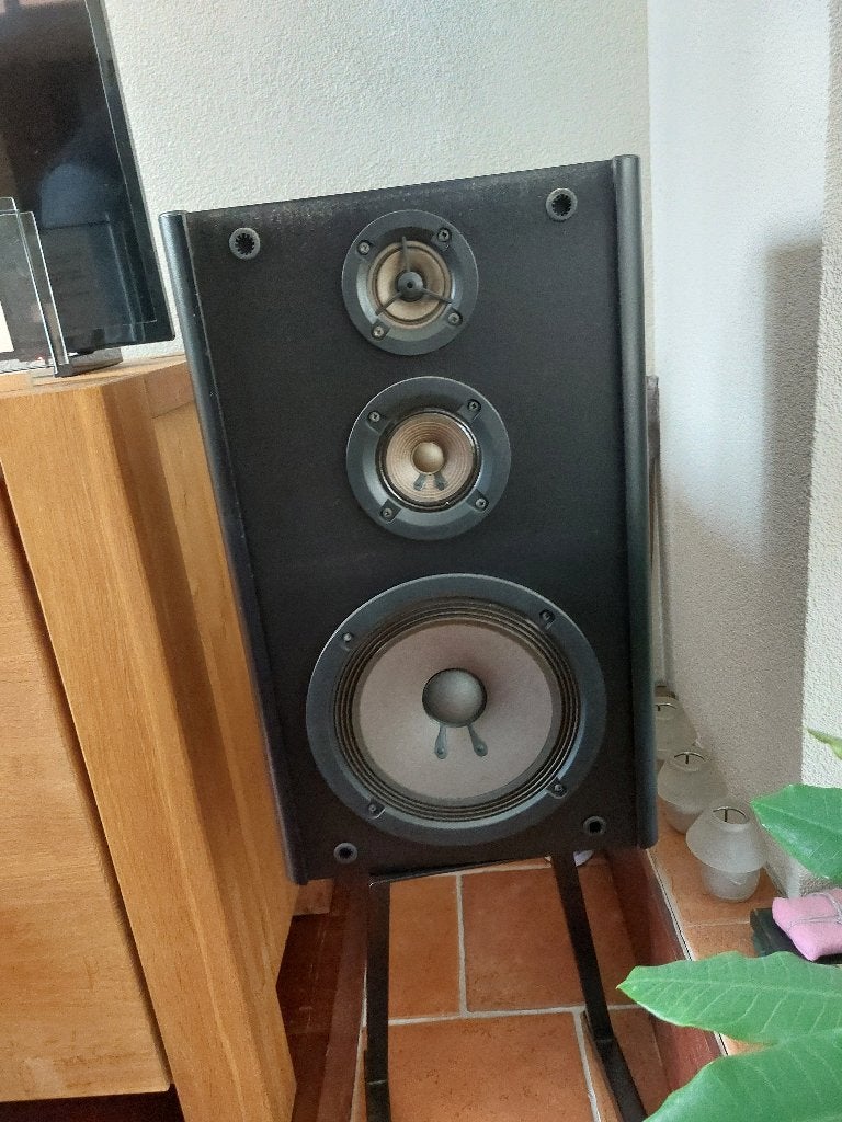 Onkyo boxen SC-370 met standaard, Zo goed als nieuw, 60 tot 120 watt, Front, Rear of Stereo speakers, Ophalen