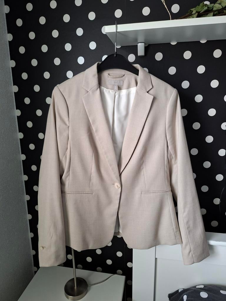 Blazer crème H&M maat 40, Kleding | Dames, Jasjes, Kostuums en Pakken, Maat 38/40 (M), H&M, Beige, Ophalen of Verzenden
