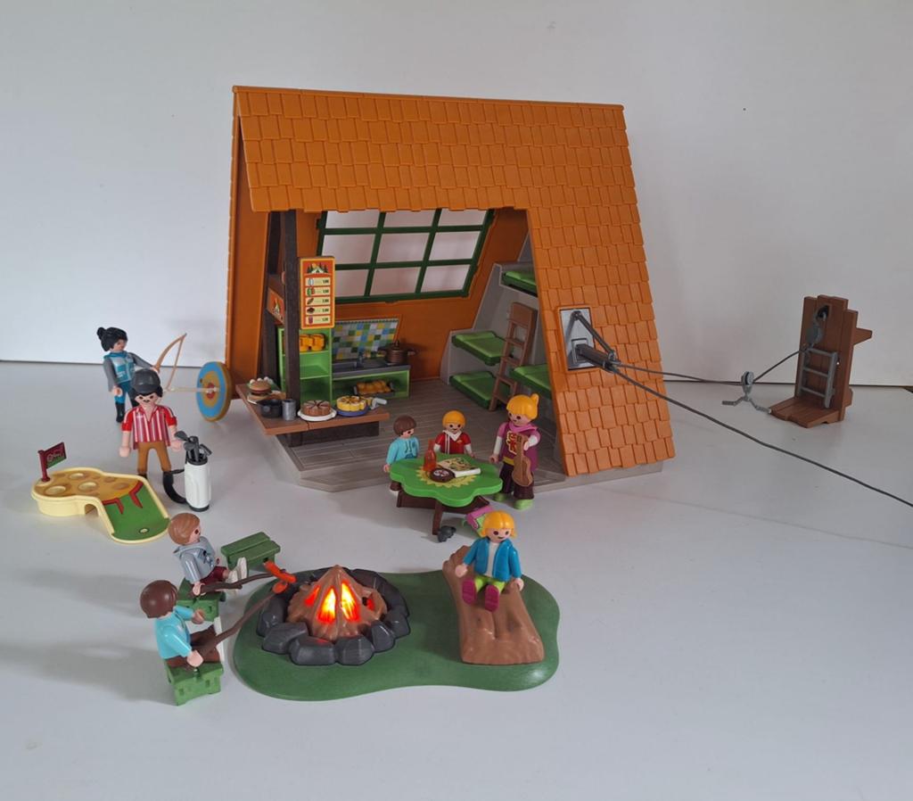 Playmobil Vakantiehuis met kabelbaan en kampvuur, Ophalen, Gebruikt, Complete set