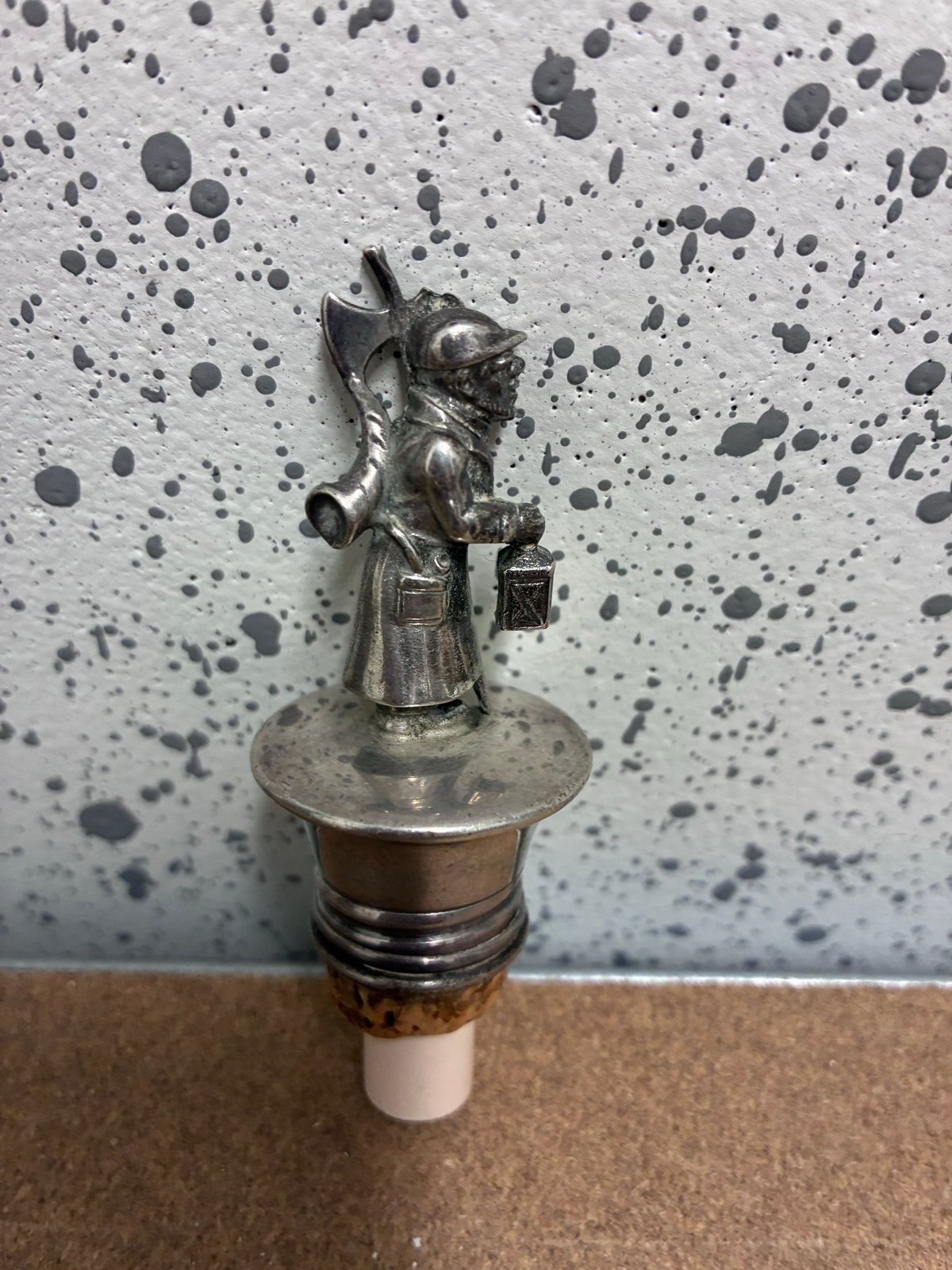 Vintage Flessenstop met Mijnwerker Figuur, Antiek en Kunst, Ophalen of Verzenden