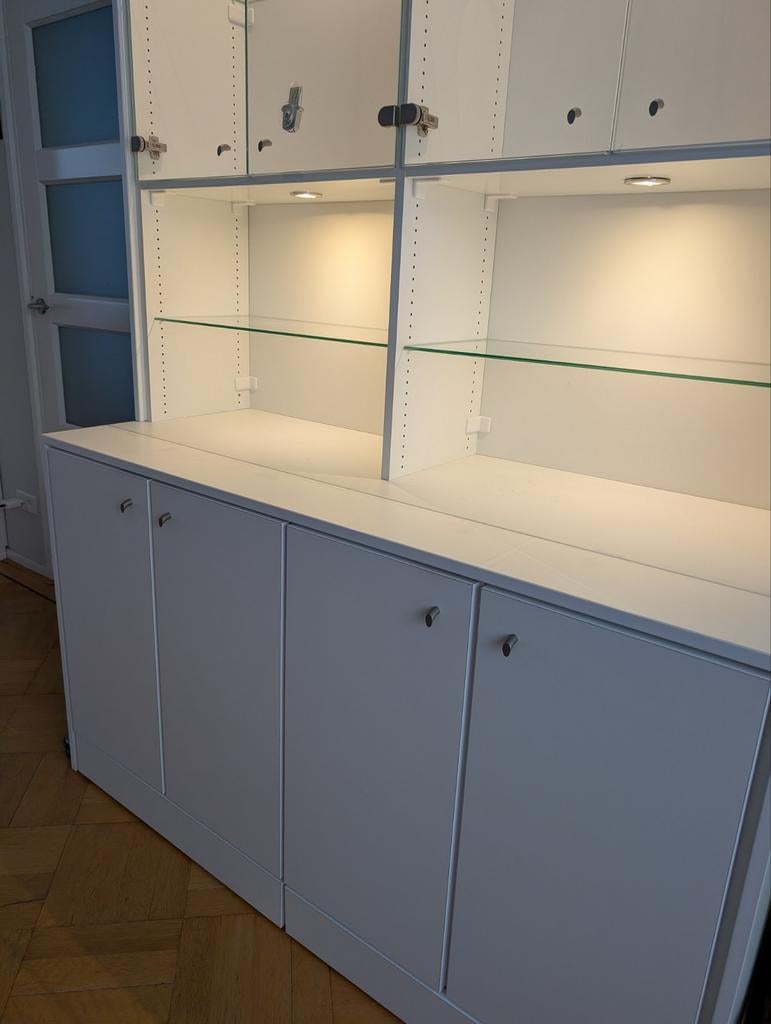 Wandmeubel wit met verlichting., Ophalen, 50 tot 75 cm, 200 cm of meer