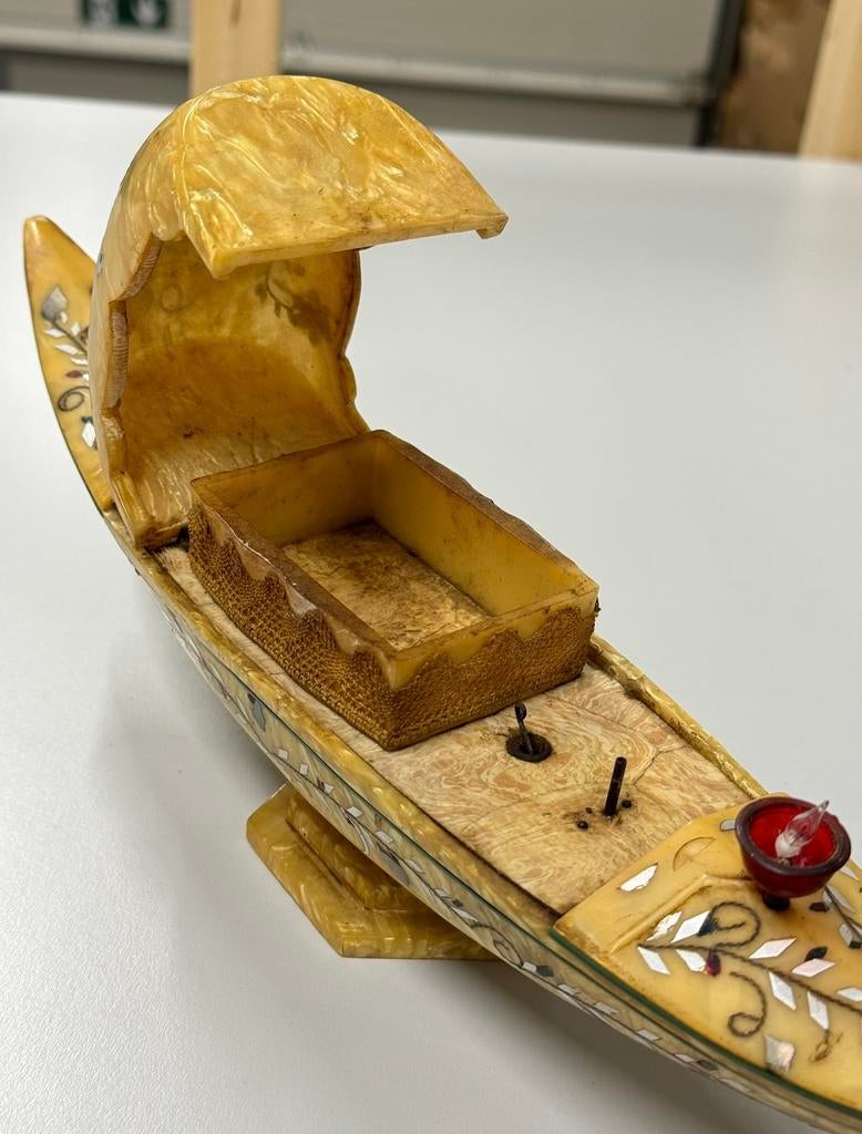 1930 Sieraden Doos Venetiaanse Italie Gondola Gondel antiek, Antiek en Kunst, Ophalen of Verzenden
