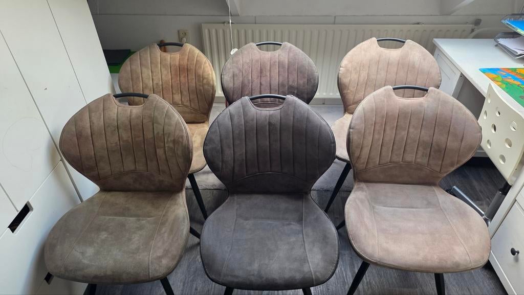 6 Castione microvezel eetkamerstoelen van Pronto, Huis en Inrichting, Stoelen, Ophalen, Gebruikt, Overige kleuren, Vijf, Zes of meer stoelen