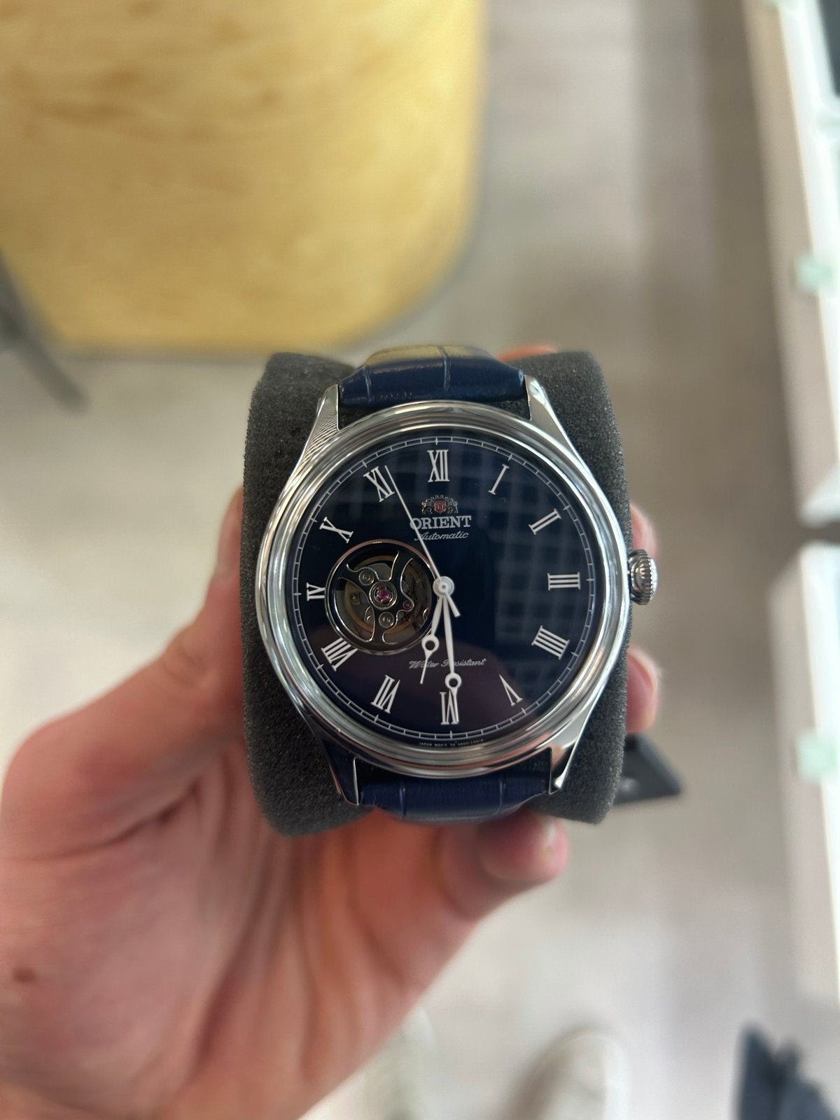 Orient Bambino Open Heart RA-AG0005L10A of FAG00004D, Overige merken, Leer, Staal, Polshorloge