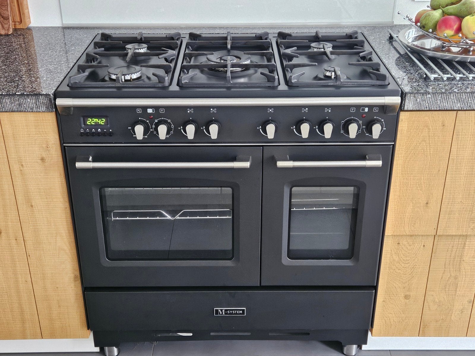 Boretti M-System Fornuis met Gasfornuis en Dubbele Oven, 60 cm of meer, Grill, Ophalen of Verzenden, Zo goed als nieuw