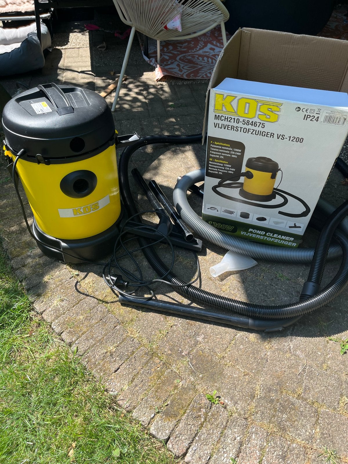 KOS Vijverstofzuiger VS-1200 - 1200W Pond Cleaner, Ophalen, Zo goed als nieuw, Vijverstofzuiger