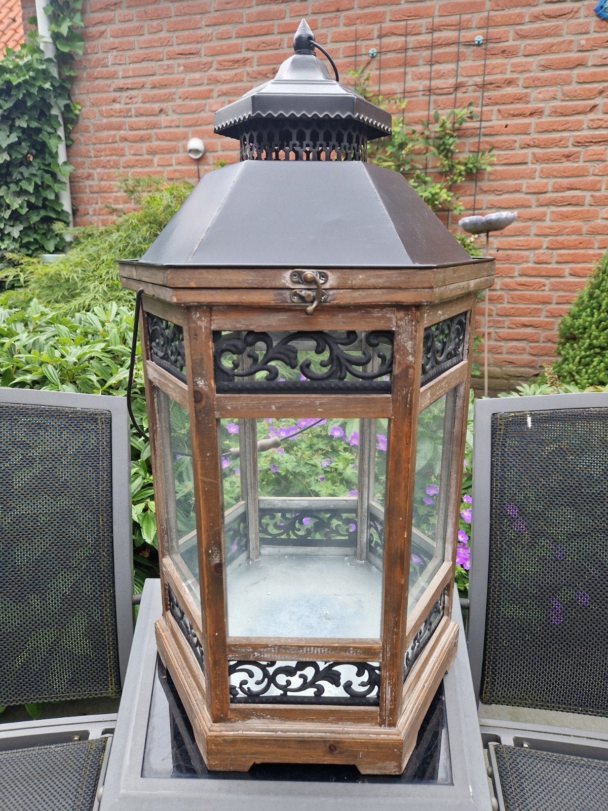 Nostalgische lantaarn, Tuin en Terras, Buitenverlichting, Ophalen, Gebruikt, Staande lamp, Netvoeding