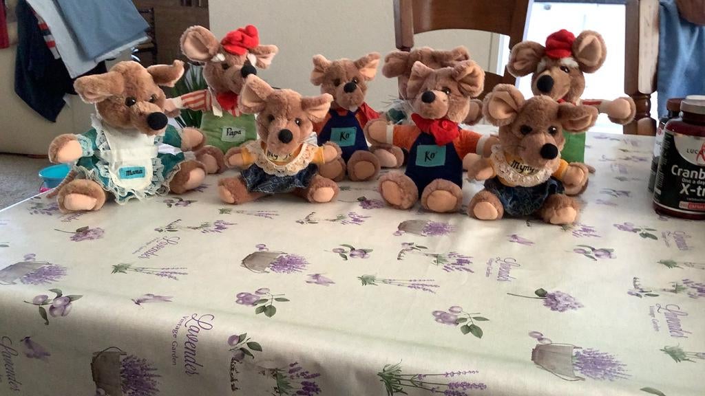 Muizen familie knuffels, Ophalen, Zo goed als nieuw