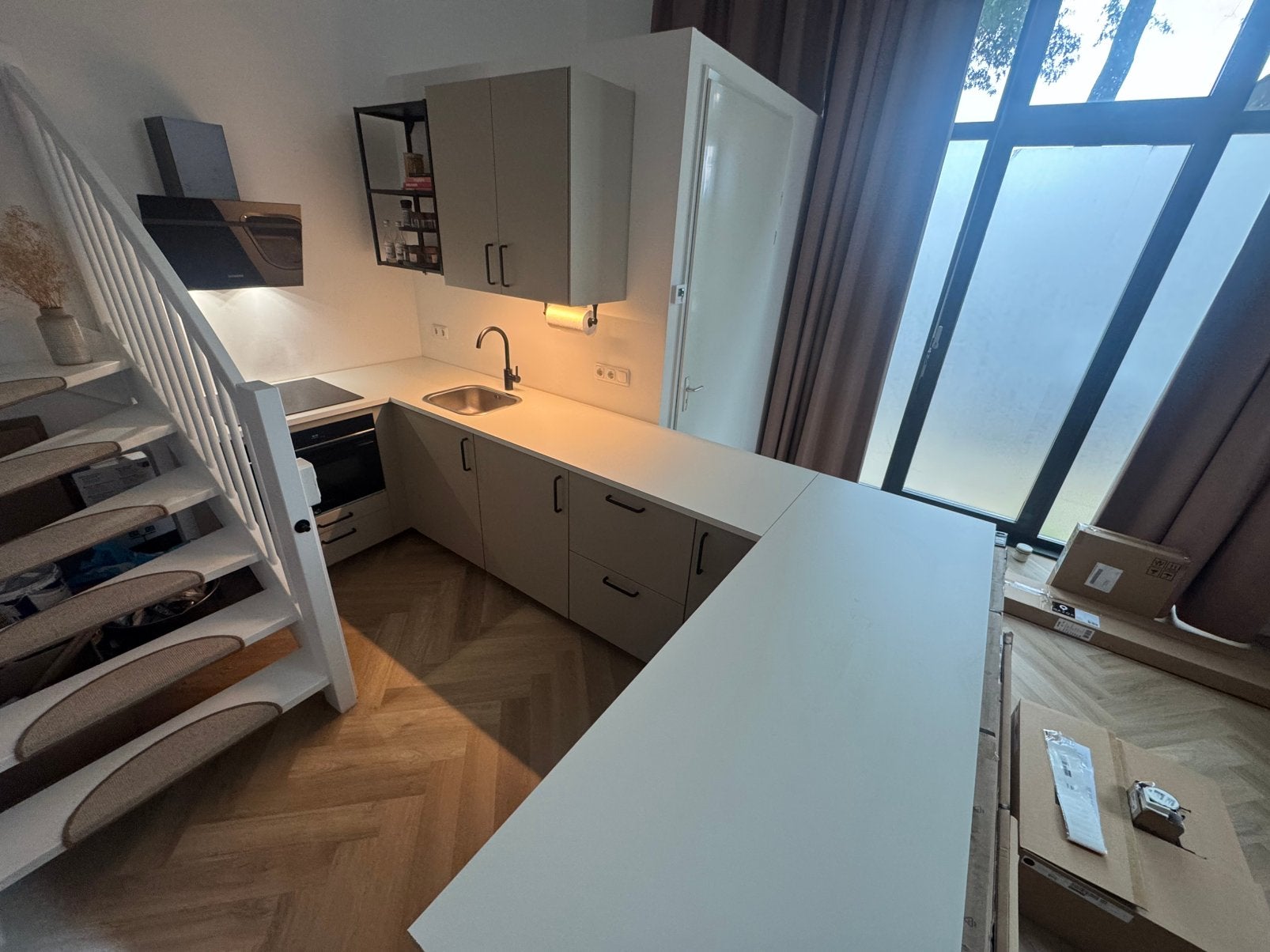 IKEA JÄRSTORP (tijdelijk) werkblad + FYNDIG inbouwspoelbak, Ophalen, Wit, 50 tot 100 cm, Zo goed als nieuw