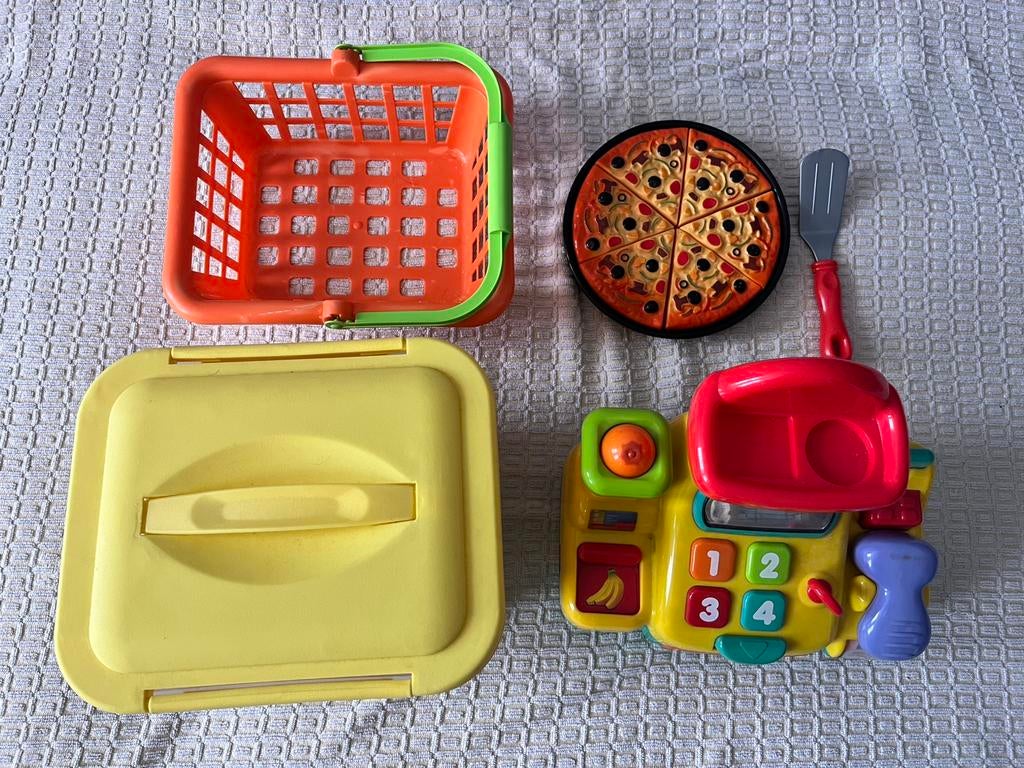 Kassa, boodschappen, winkelmandje, geld, pizza, Ophalen of Verzenden, Gebruikt, Kunststof