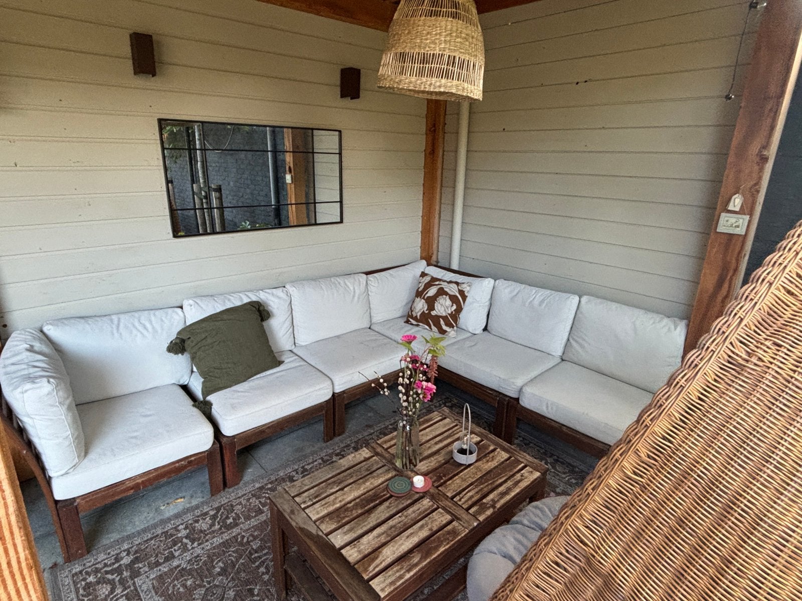 Loungeset Ikea, Tuin en Terras, Ophalen of Verzenden, Gebruikt, 6 zitplaatsen