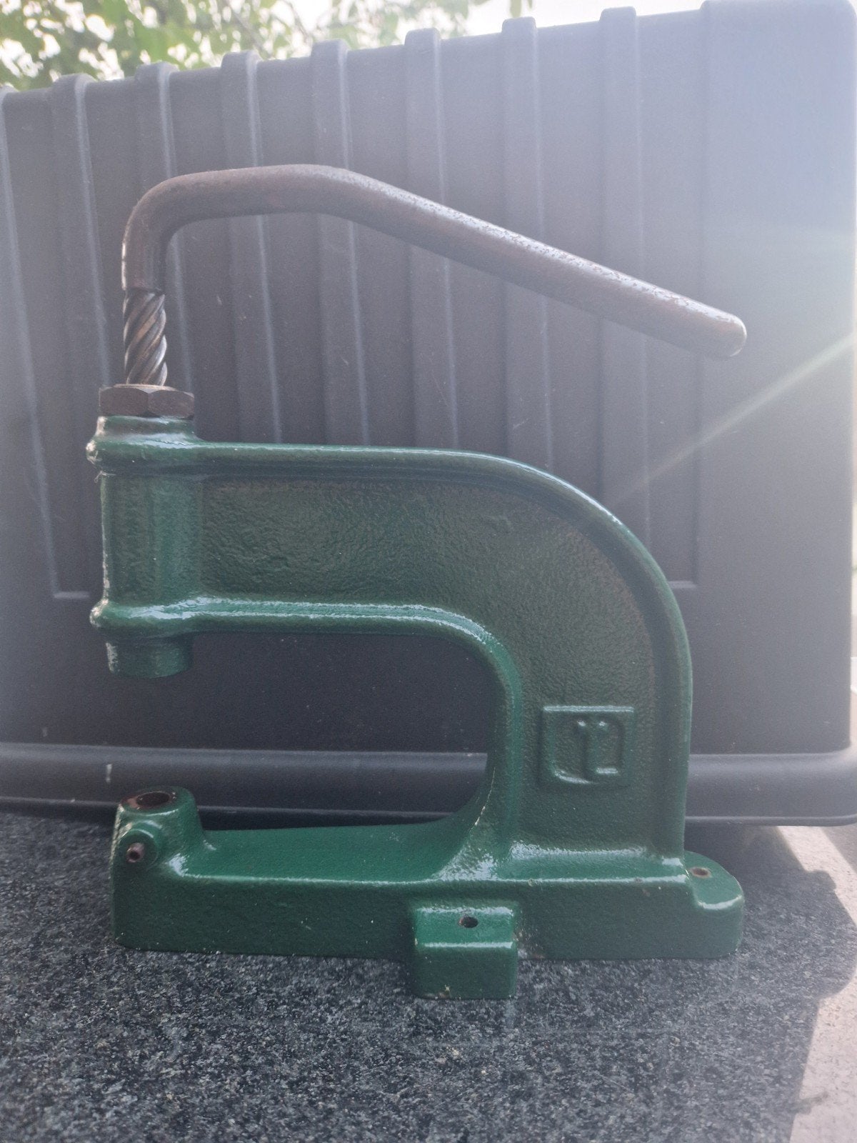 Handpers / Spindelpers - Groen Gietijzer, Hobby en Vrije tijd, Ophalen of Verzenden, Gebruikt