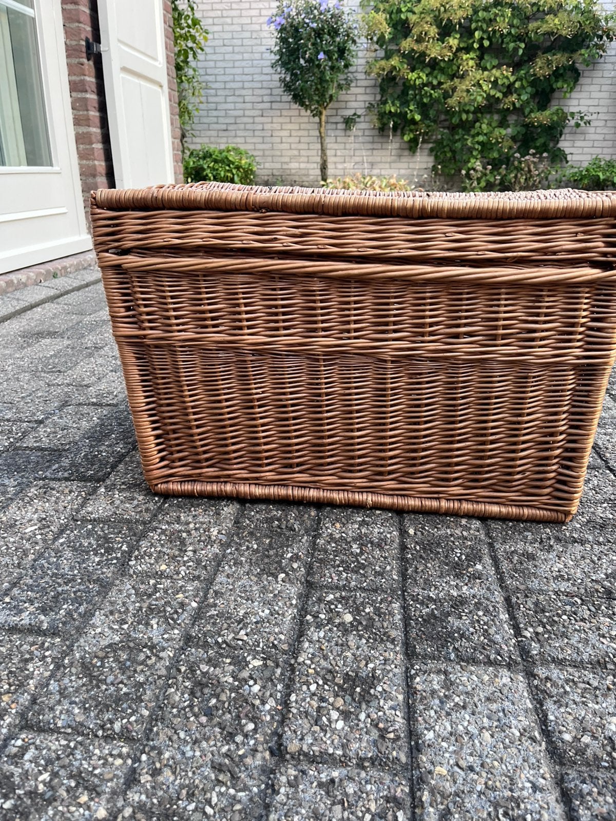 Mooie rieten opbergmand 60x40x40cm, Huis en Inrichting, Woonaccessoires | Schalen en Manden, Ophalen, Gebruikt, Mand, Met deksel