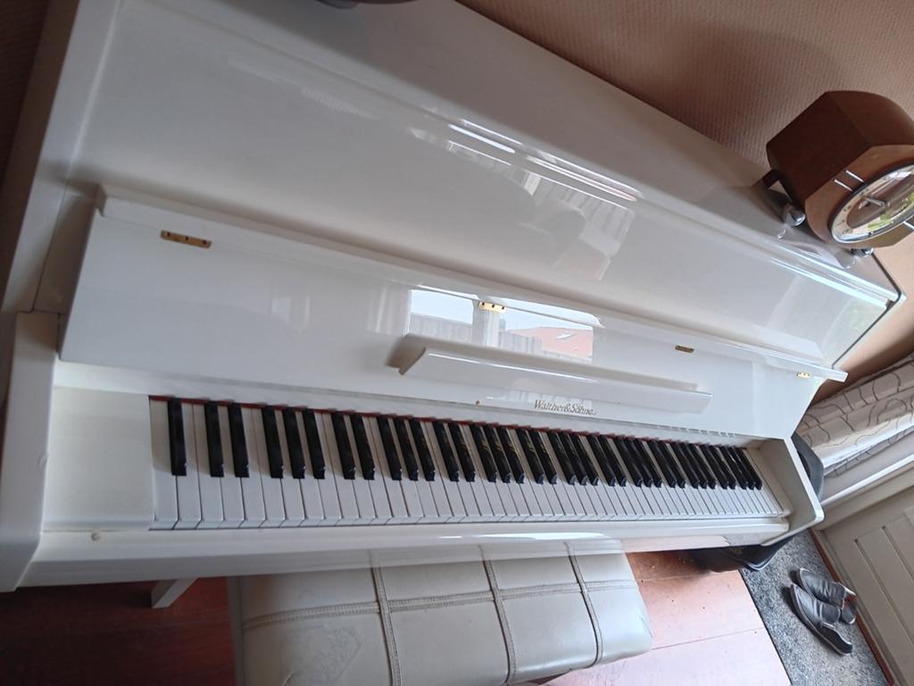 Witte Walther & Söhne piano - Ideaal voor beginners, Ophalen, Gebruikt, Wit, Piano