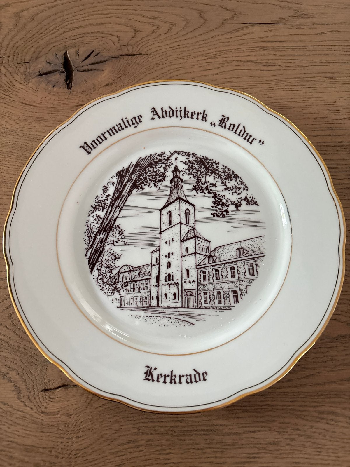 Gedenkbord Voormalige Abdijkerk Rolduc, Kerkrade 1988, Antiek en Kunst, Antiek | Wandborden en Tegels, Ophalen of Verzenden