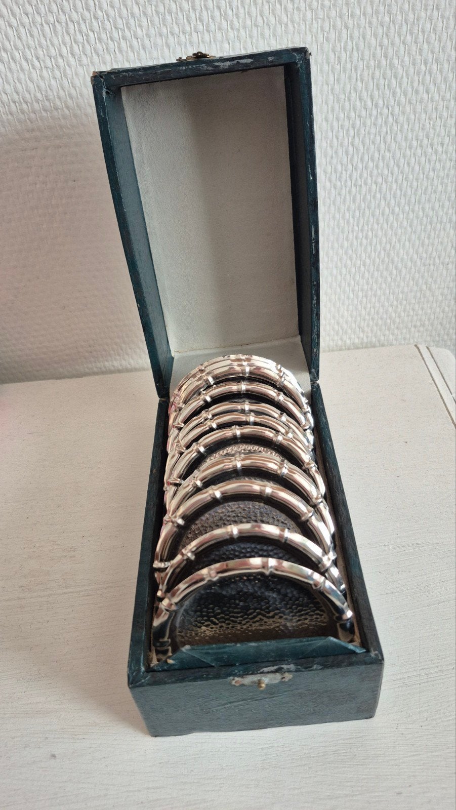 handgehamerde vintage retro onderzetters jaren 30, Antiek en Kunst, Ophalen of Verzenden