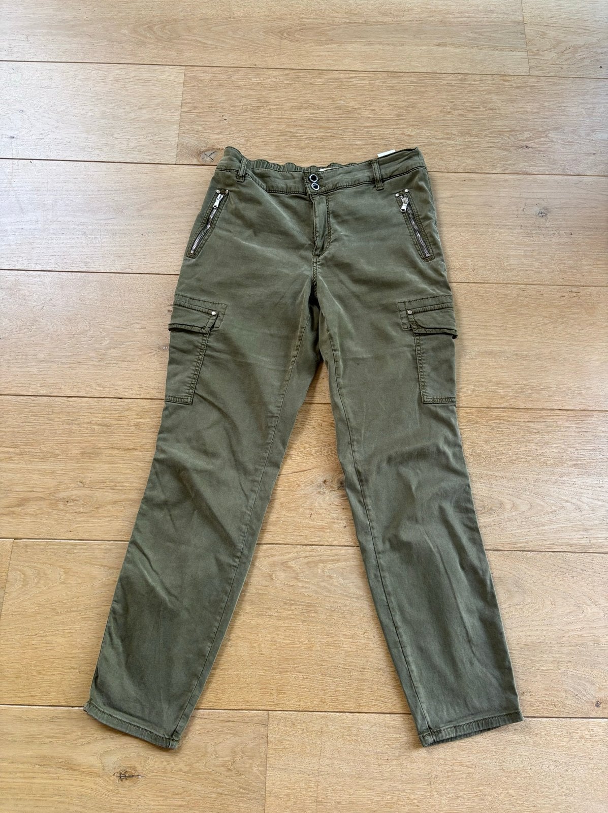 Mos Mosh Groene Cargo Broek Dames Maat 30, Verzenden, Zo goed als nieuw, Maat 36 (S), Lang