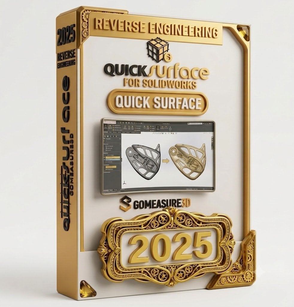 QuickSurface 2025 Voor Solidworks  3D-scannen naar CAD, Ophalen, Nieuw, Windows