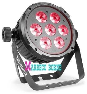 LED Flat Par 7x6W 4-1 RGBW DMX IRC, LED licht effect BT270, Geluidgestuurd, Nieuw, Info@marbeco.nl, BeamZ