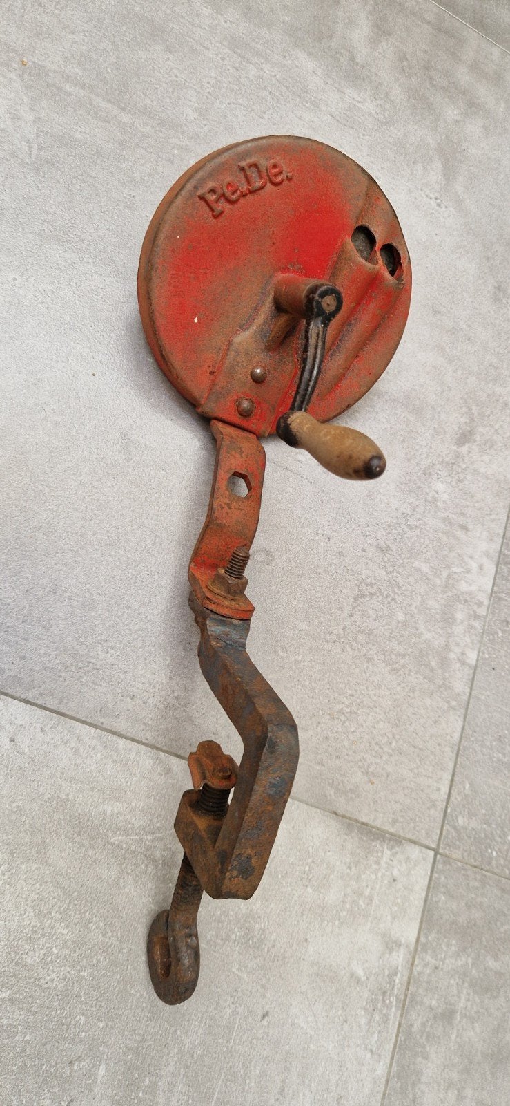 Antieke Fe.De. snijbonensnijder - rood gietijzer, Ophalen of Verzenden