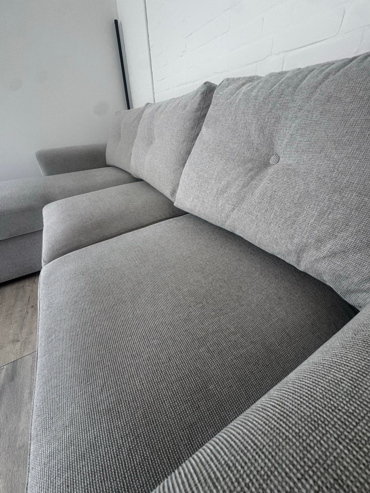 JYSK 3-zitsbank met chaise longue en opbergruimte, Ophalen, Hoekbank, Driepersoons, Zo goed als nieuw