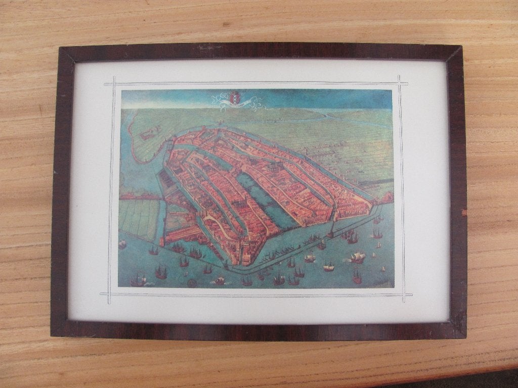 Amsterdam - oude prent of gravure, Gebruikt, Ophalen of Verzenden, Voor 1940, Prent