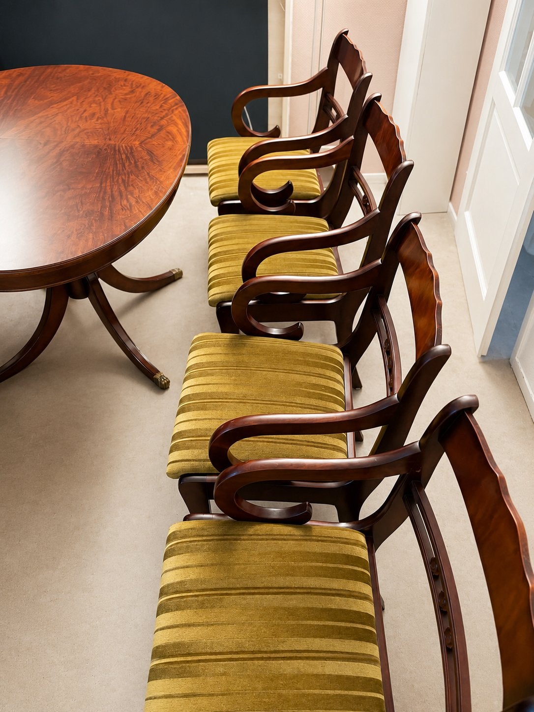 Set 4 originele Heldense mahonie eetkamerstoelen vintage, Ophalen