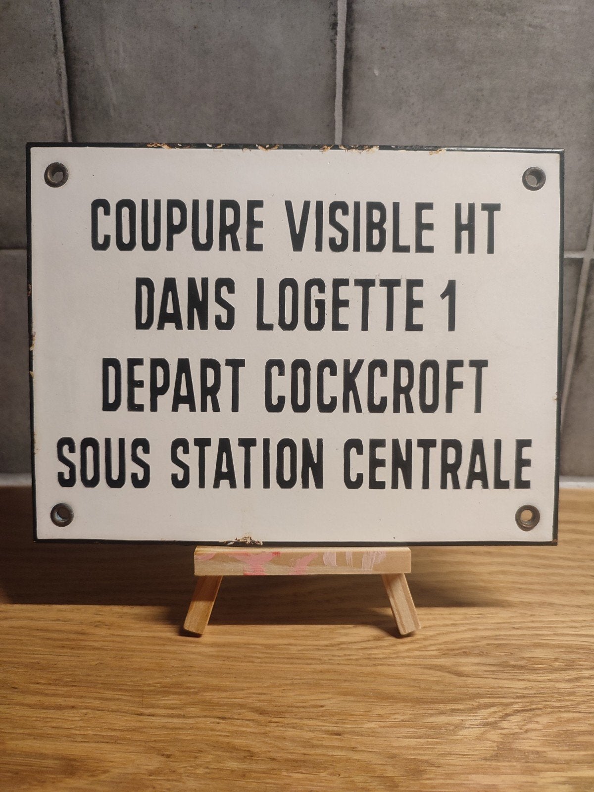 Orgineel en oud emaille bord uit Liège, Ophalen of Verzenden