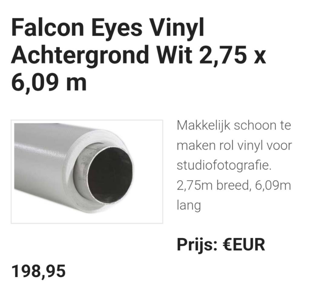 vinyl achtergrond Falcon Eyes., Ophalen, Zo goed als nieuw, Achtergrond