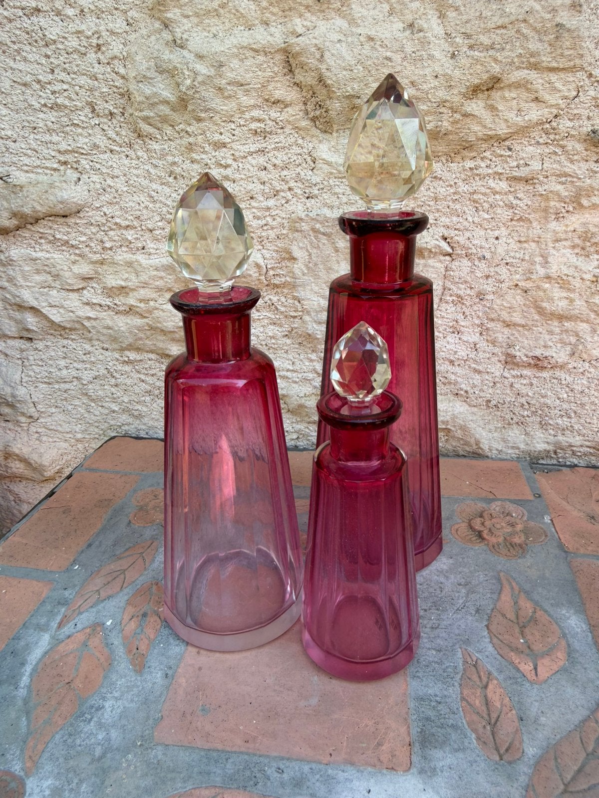 Antieke karaf van kristal rond 1920 Art deco kristal flesjes, Ophalen of Verzenden, Gebruikt, Kristal