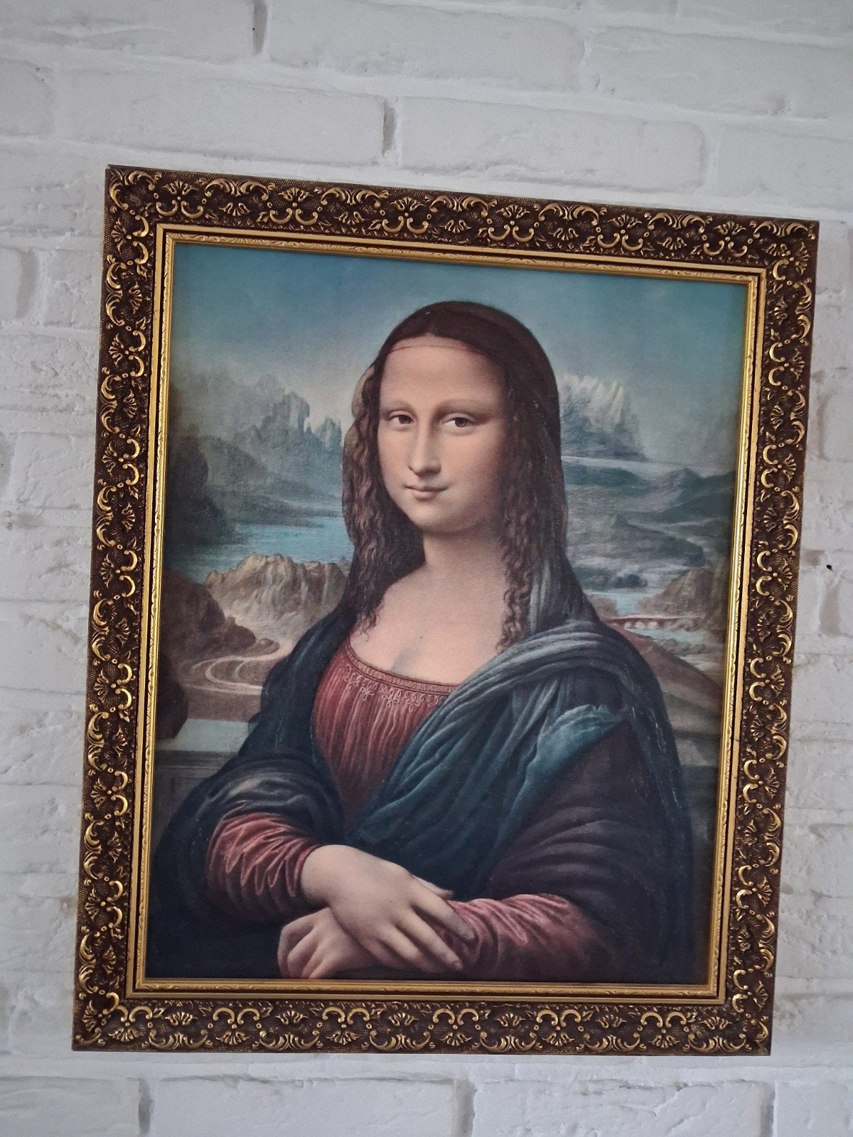 Mona Lisa reproductie in sierlijke lijst, Ophalen of Verzenden
