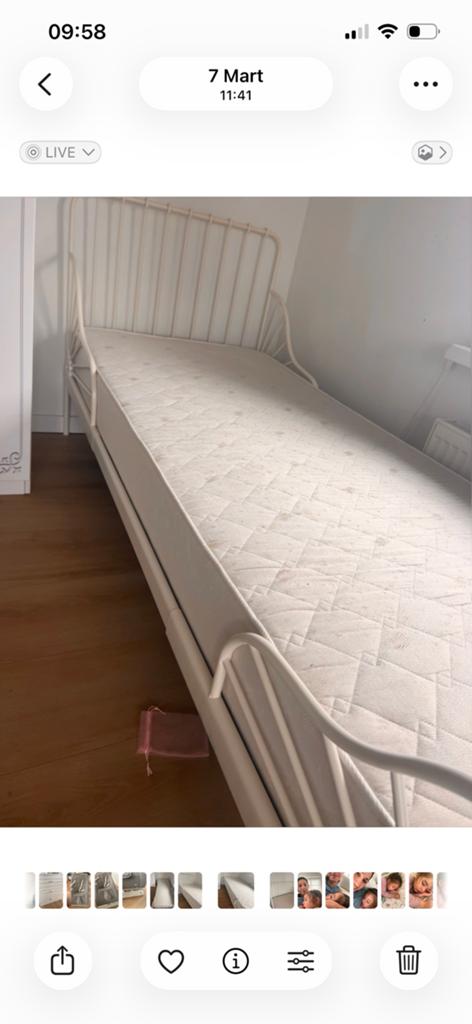 İkea bed frame met matras, Huis en Inrichting, Slaapkamer | Bedden, Eenpersoons, Zwart, Ophalen of Verzenden, Zo goed als nieuw