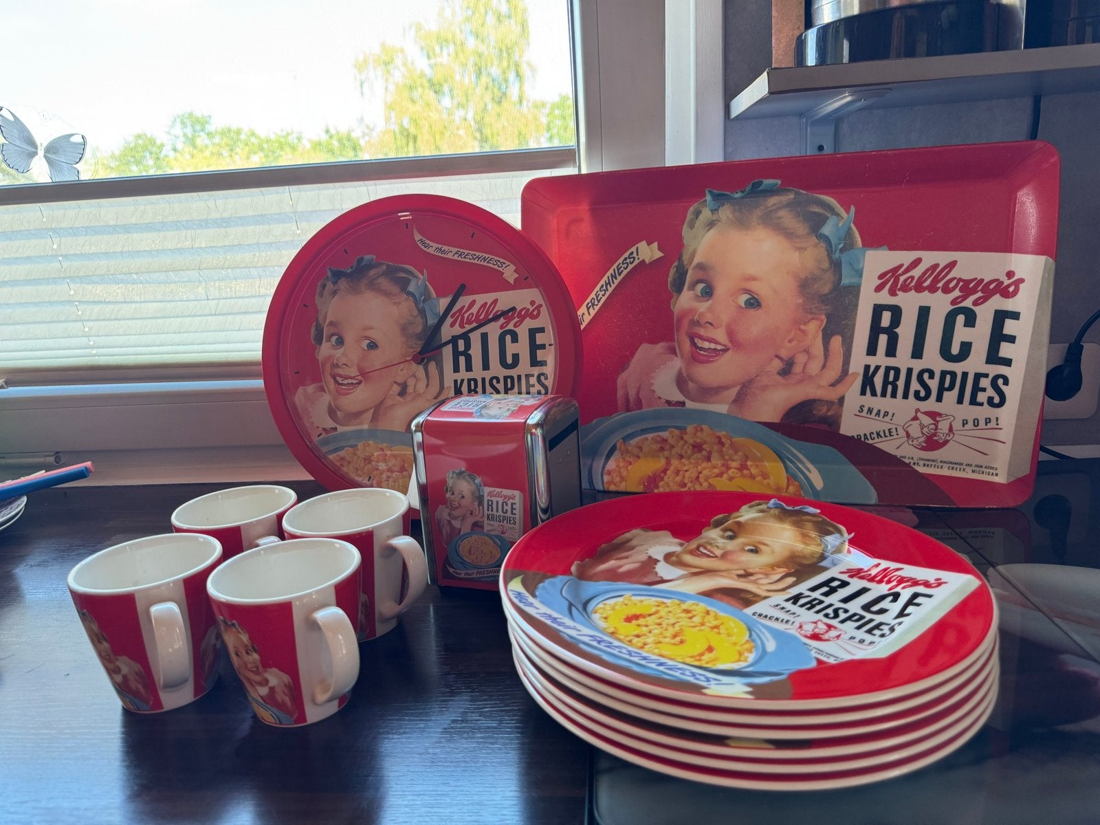 Kellogg's Rice Krispies Servies Set - Vintage Stijl, Overige typen, Ophalen, Gebruikt, Rood