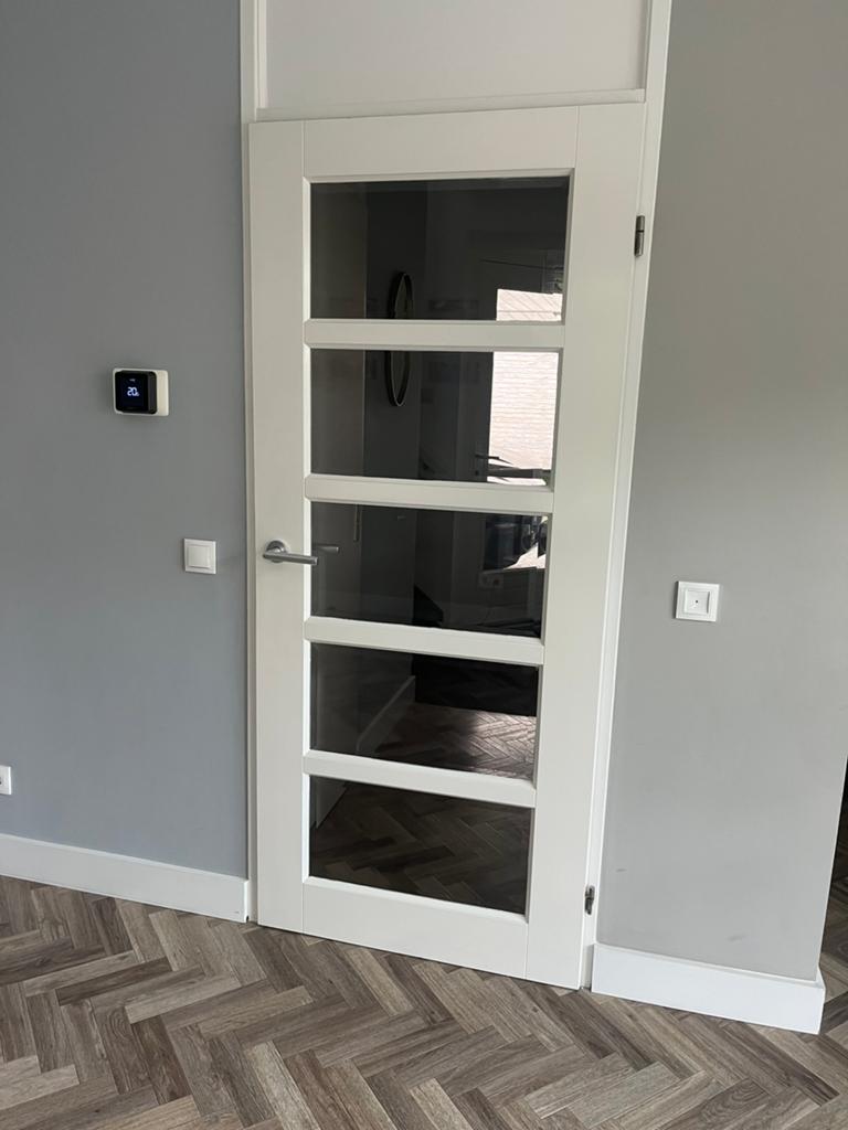 Binnendeur met glas, Doe-het-zelf en Verbouw, Deuren en Horren, Ophalen, 80 tot 100 cm, Binnendeur, Minder dan 200 cm
