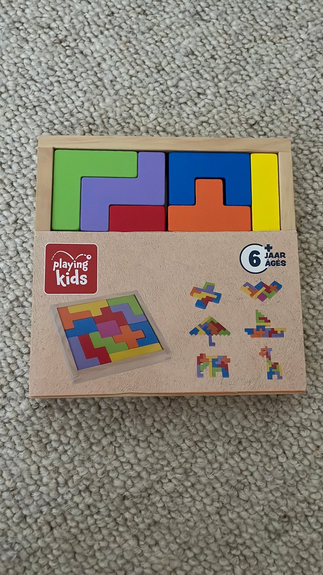 Houten speelgoed puzzel, Kinderen en Baby's, Speelgoed | Kinderpuzzels, Ophalen of Verzenden, Minder dan 10 stukjes, Zo goed als nieuw