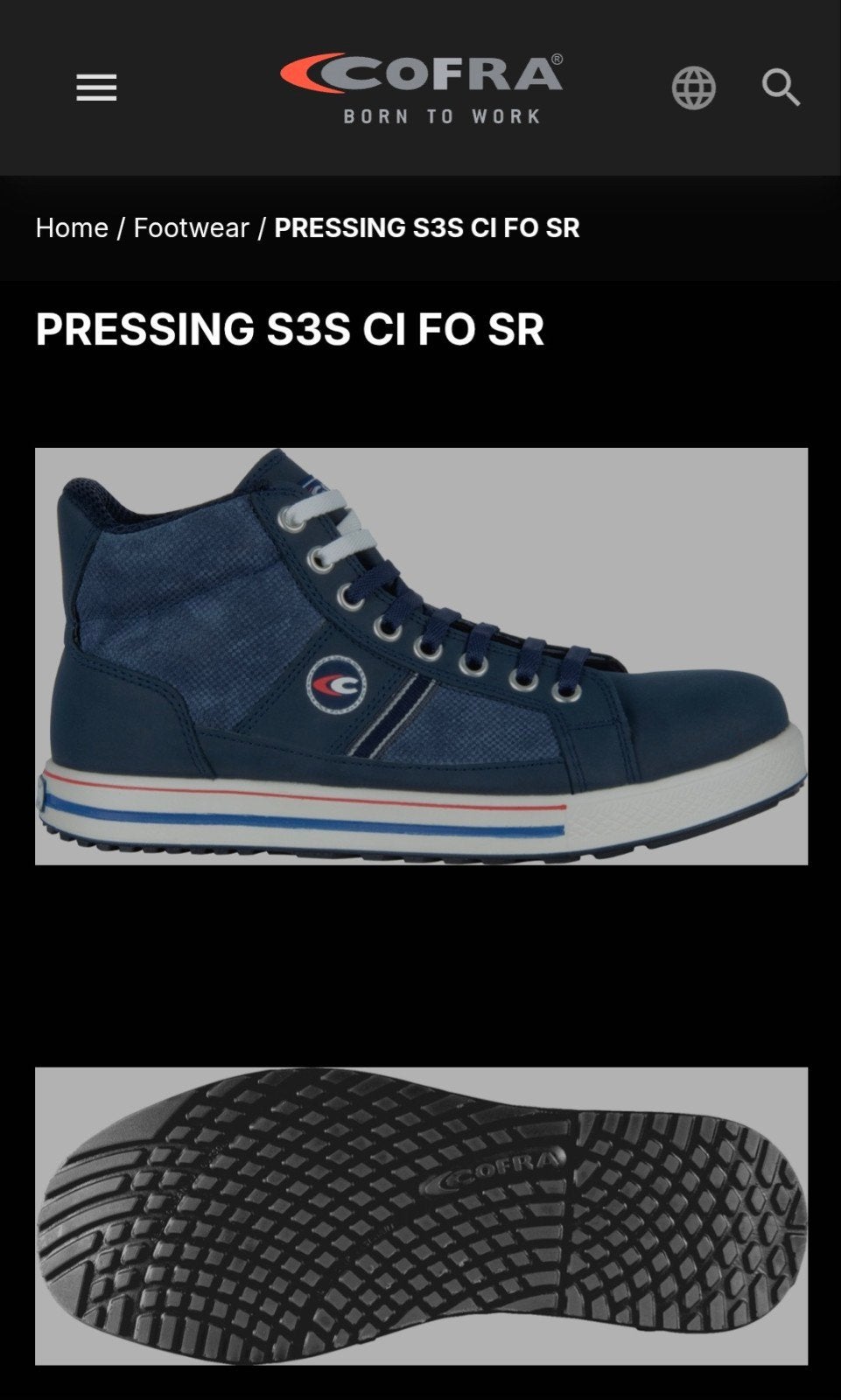 Werkschoen Cofra Pressing maat 45, Blauw, Nieuw, Ophalen of Verzenden, Werkschoenen