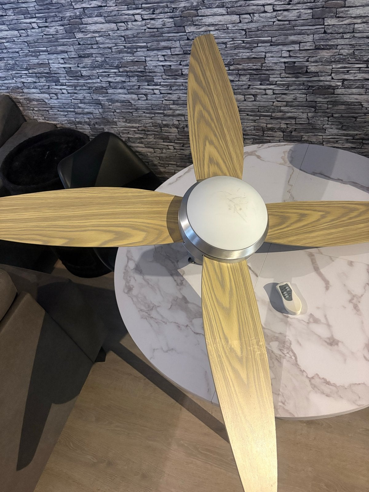 Plafondventilator met lamp en afstandsbediening, Ophalen, Ventilator met afstandsbediening, Gebruikt, Plafondventilator