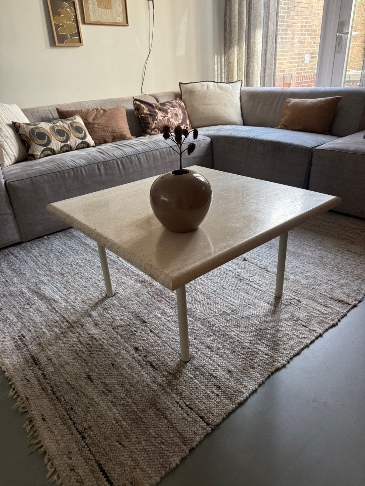 Travertin salontafel, Ophalen, 100 tot 150 cm, 50 tot 100 cm, Zo goed als nieuw