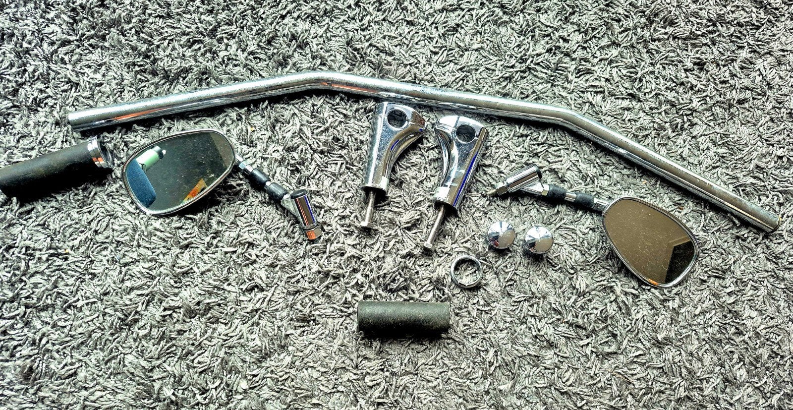 Motorfiets stuur, spiegels en risers set, Motoren, Ophalen