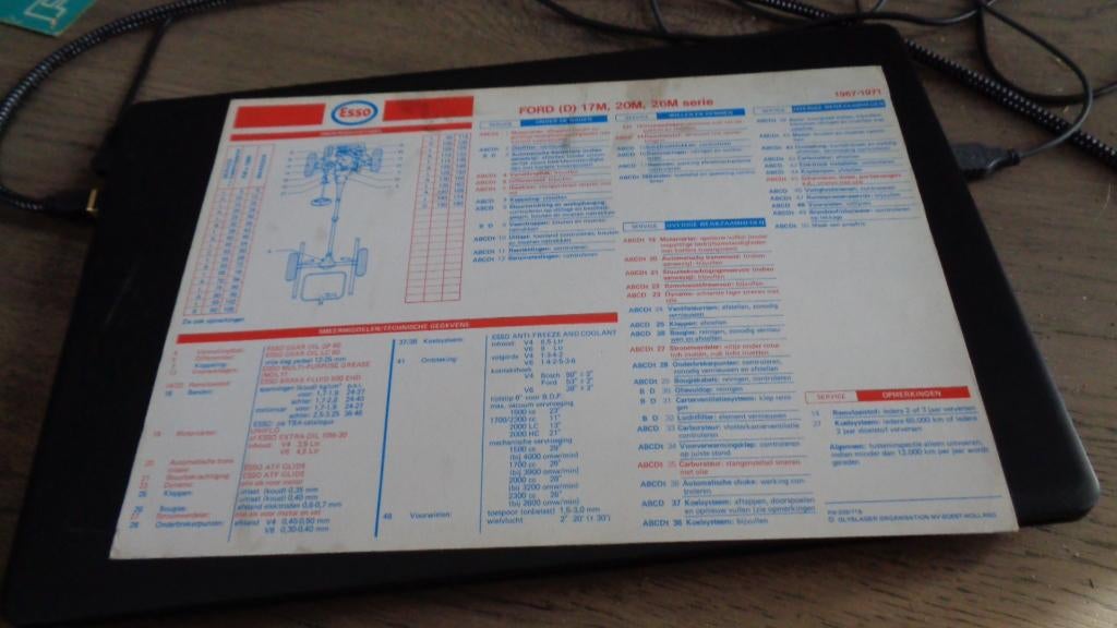 Smeerkaart FORD 17M , 20M , 26M  ,  1967-1971, Verzenden, Gelezen, Ford